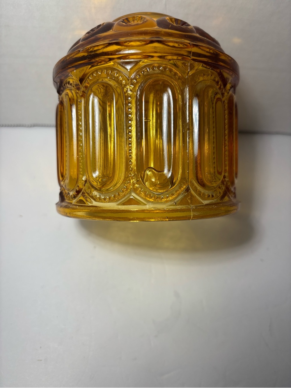 L.E. Smith Moon And Stars VTG Amber Fairy Lamp TOP ONLY 4 1/4” Tall - Picture 4 of 7
